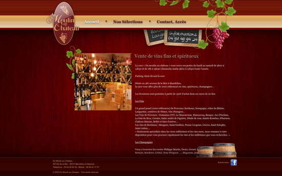 Cave mandelieu | Cave Mandelieu, Vente vins rouges, rosés, blancs, Champagne, spiritueux Du moulin au château